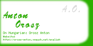 anton orosz business card